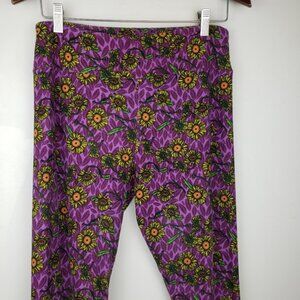 LulaRoe Purple Sunflower Leggings